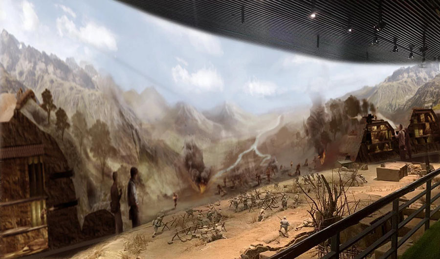 五原大捷場景復(fù)原展陳方式: 五原大捷場景復(fù)原展陳方式: