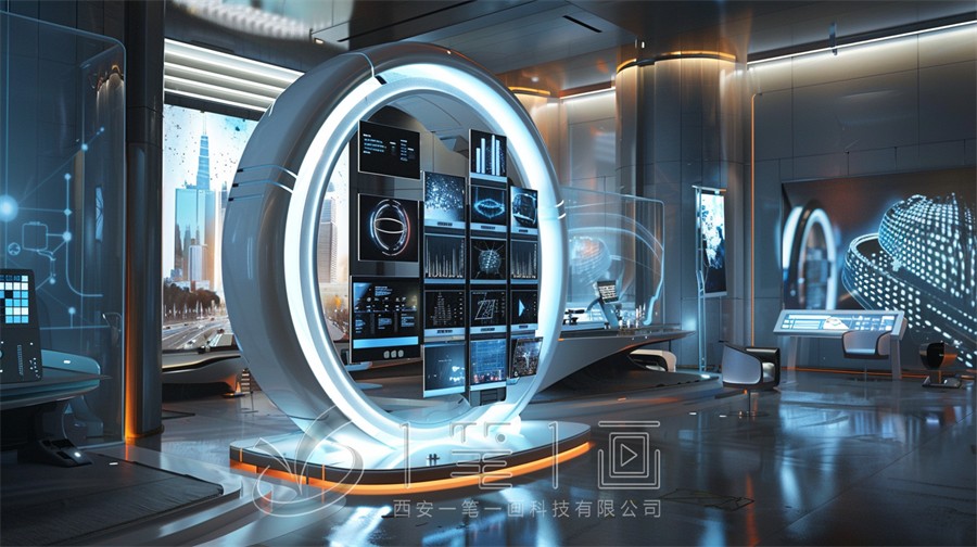 多媒體公司展廳設計效果圖